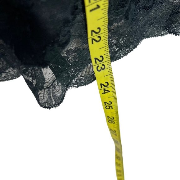 Vintage 80s Saks Fifth Ave Black Lace Nylon Half Slip Small - Picture 4 of 5